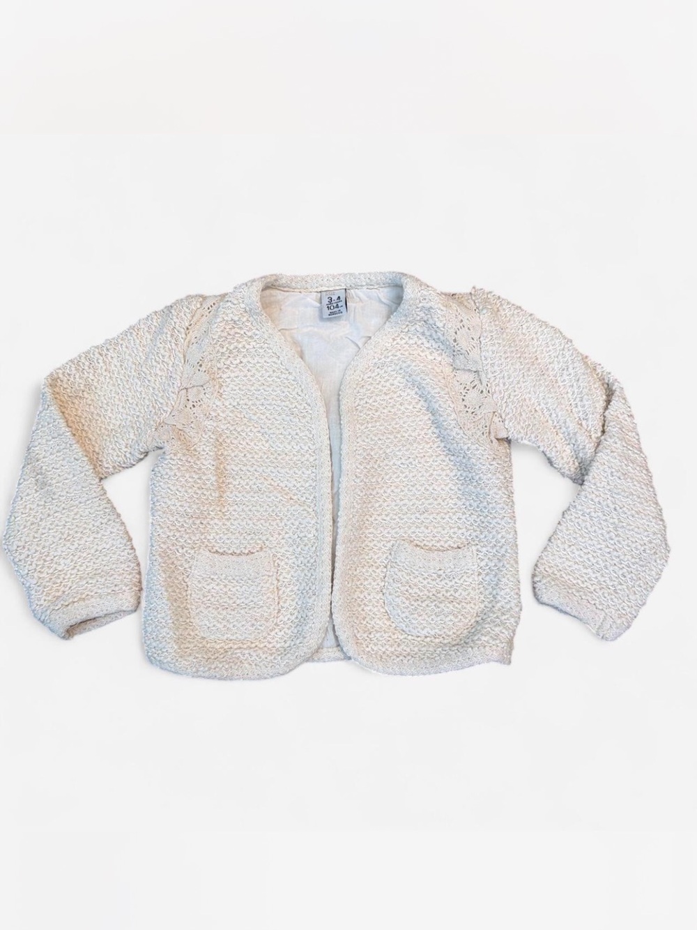 Zara White Knit Cardigan 3-4 Years Girls
